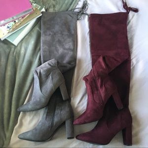 Plus Size Suede Knee High Heels : 2 for 1